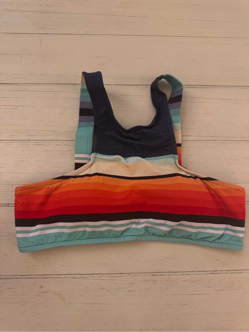 Rip Curl Striped Bikini Top - Navy, Red, Orange, Aqua